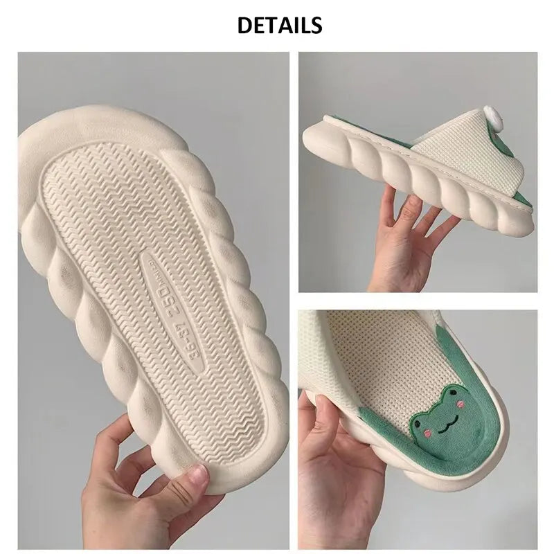 Women/girls 's Cartoon Frog Slippers