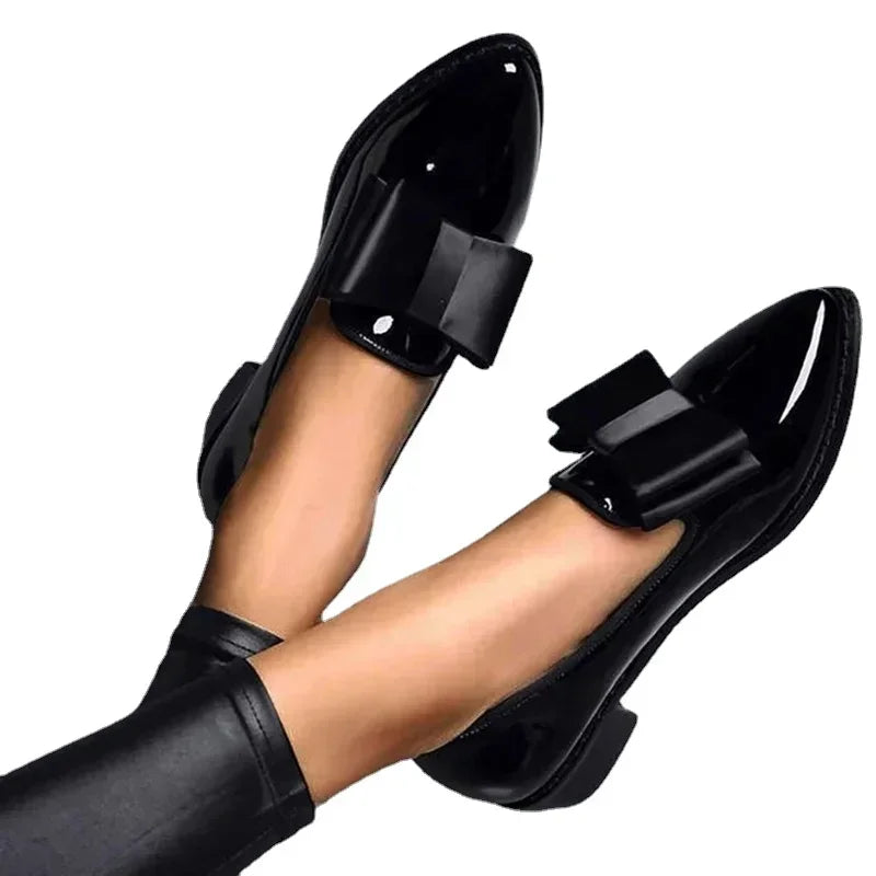 New Women's Bow Decor Pointed Toe Flat