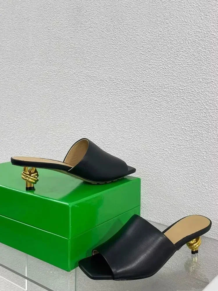 Elegant Stylish Woven/Leather Metal High Heels