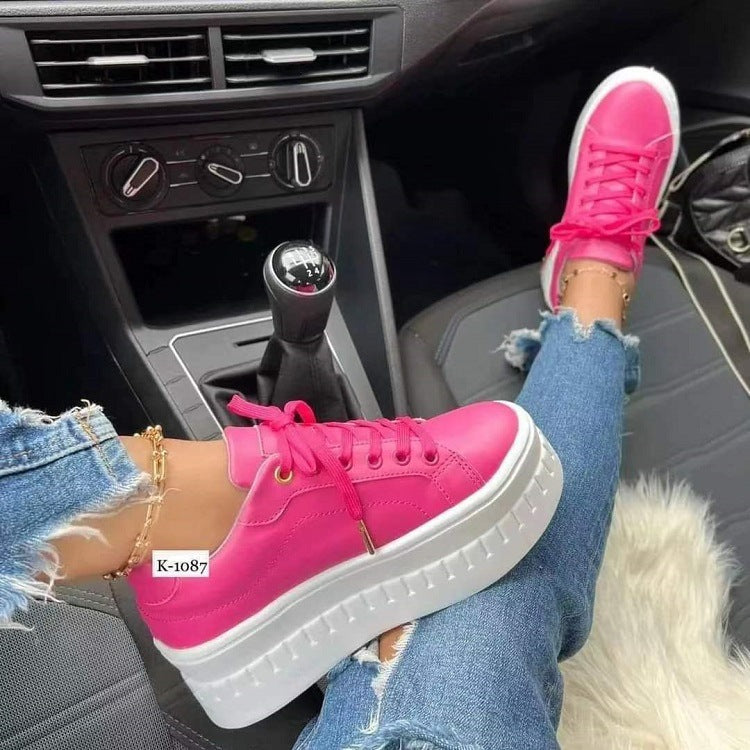 Chunky Heel Lace-up Sneakers.