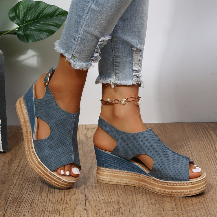 Peep Toe Sandals  Wedge