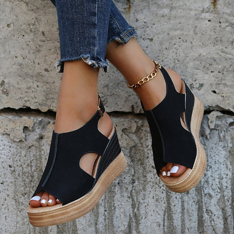 Peep Toe Sandals  Wedge