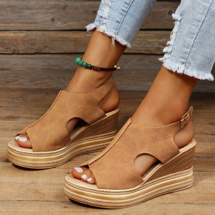 Peep Toe Sandals  Wedge