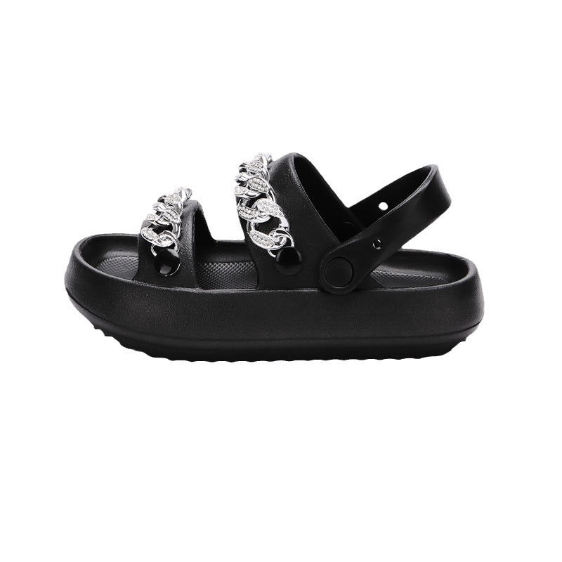 Chains Thick-soled Two-way wearing  flops