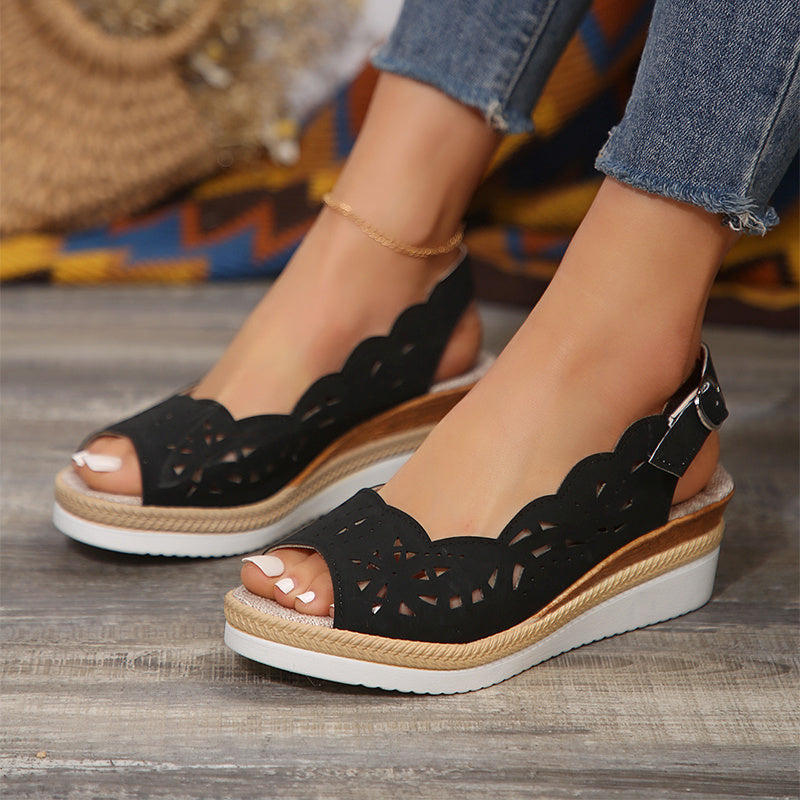 Fish-mouth Wedge Sandals For Women