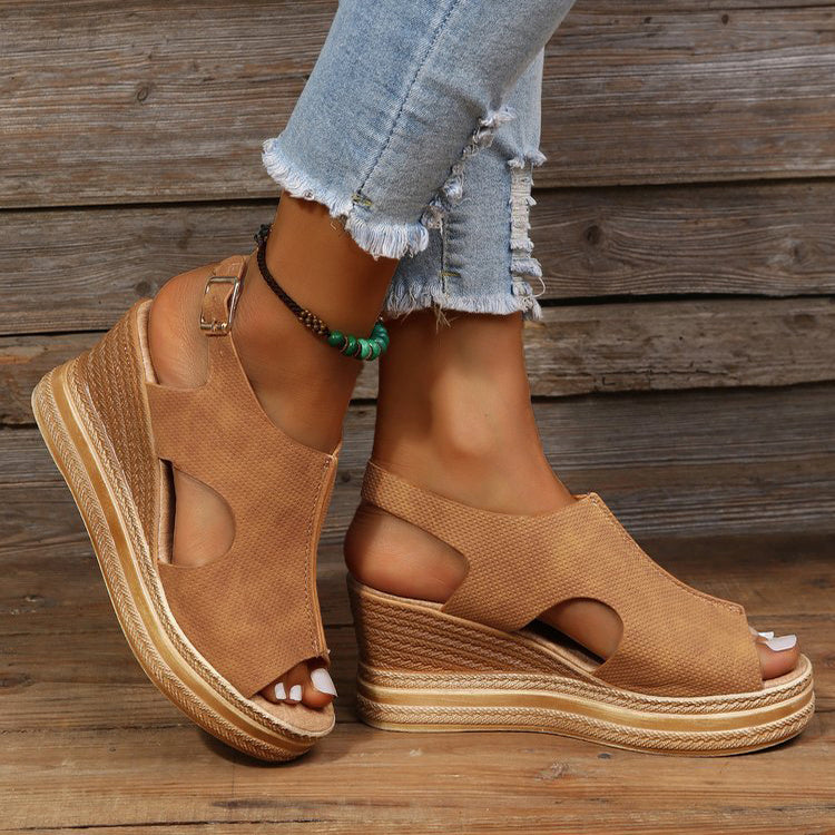 Peep Toe Sandals  Wedge