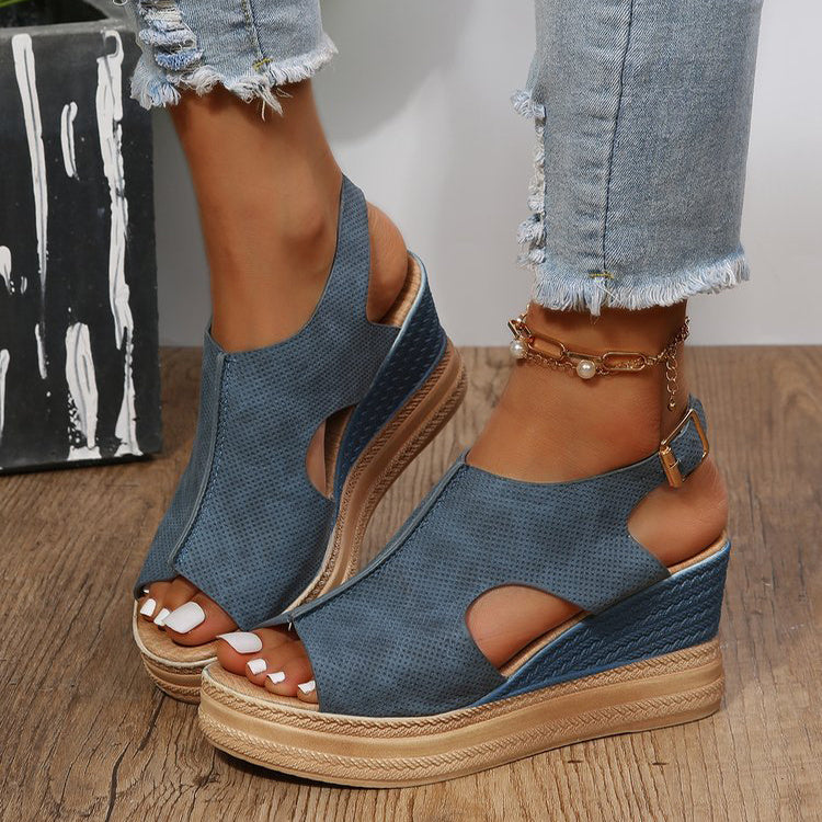 Peep Toe Sandals  Wedge