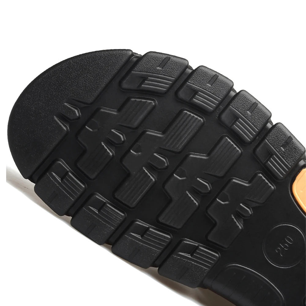 Loveontop Sandals Men's New Beach Shoes Cowhide Slippers Outdoor  Non-slip Thick-soled Leather Sandals for Me