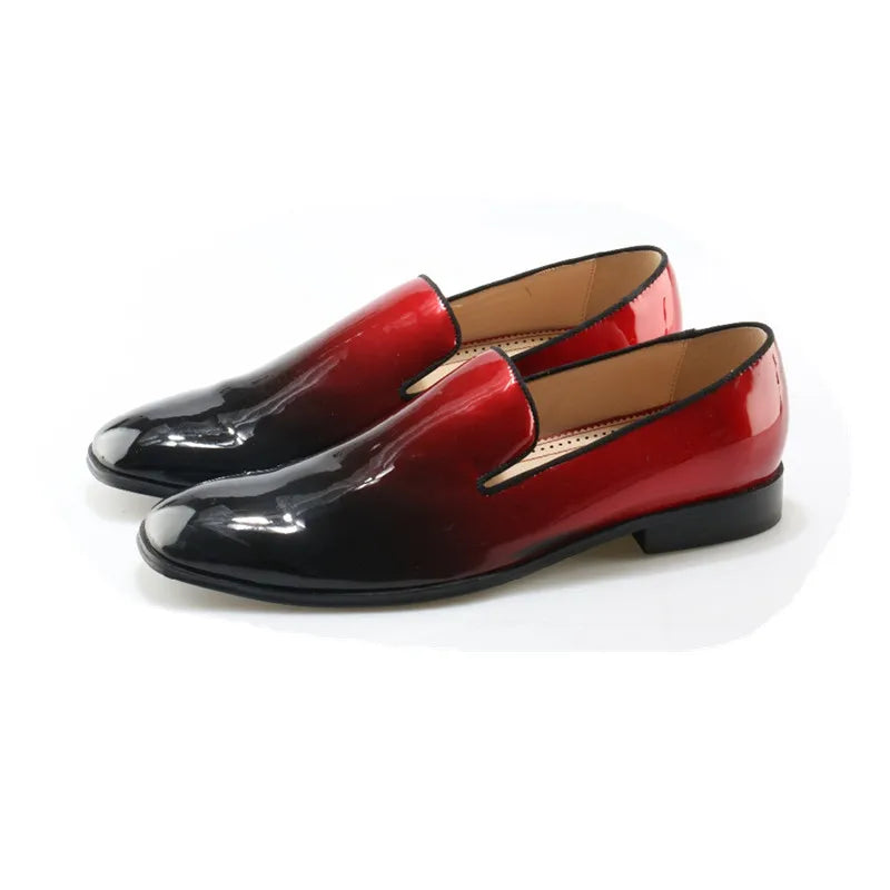 Mixed Color Patent Leather Creepers Flats