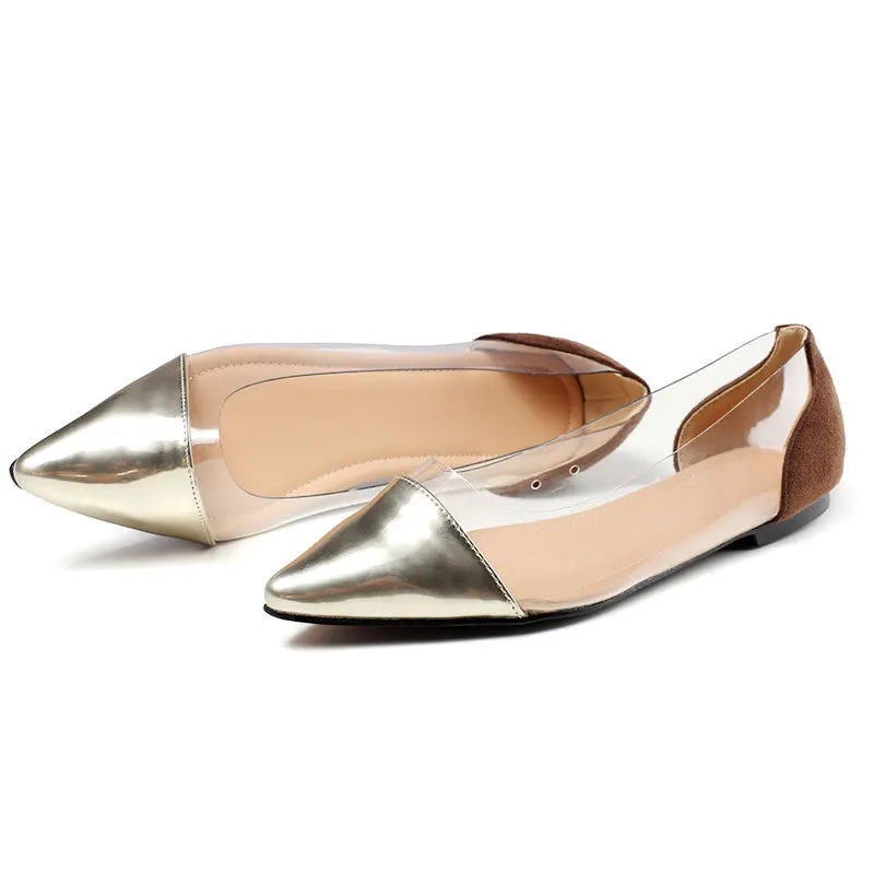 pointed toe clear ballet flats