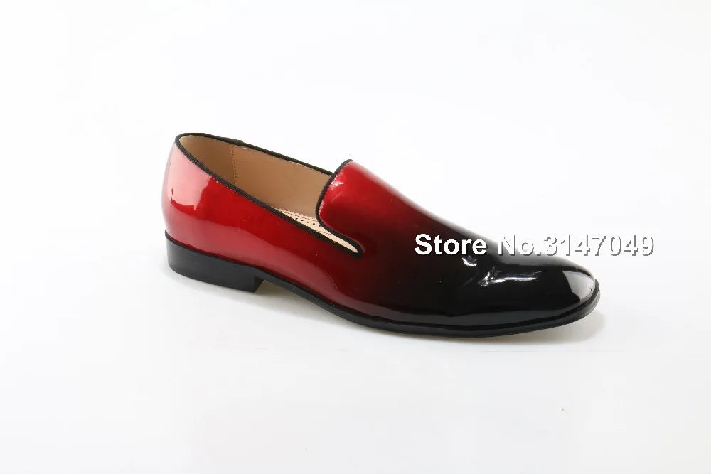 Mixed Color Patent Leather Creepers Flats