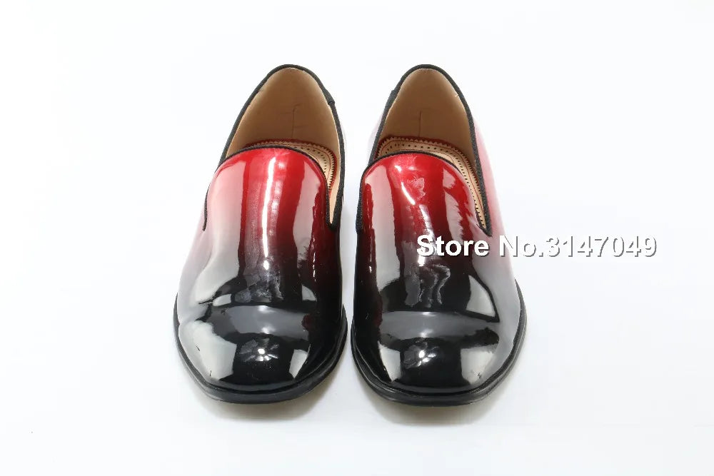 Mixed Color Patent Leather Creepers Flats