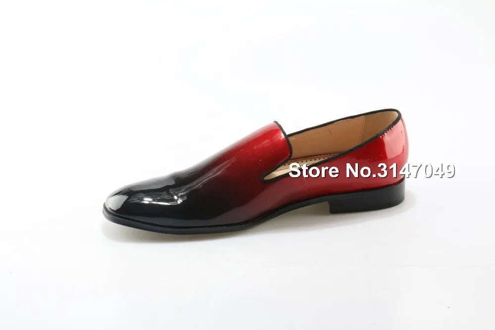 Mixed Color Patent Leather Creepers Flats