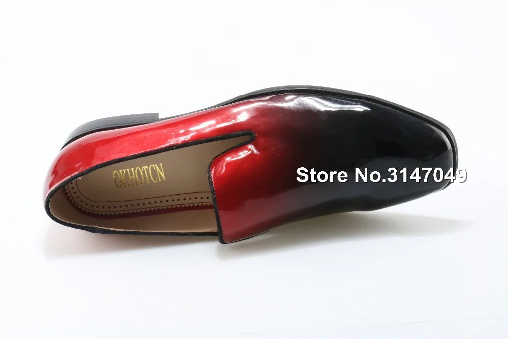 Mixed Color Patent Leather Creepers Flats