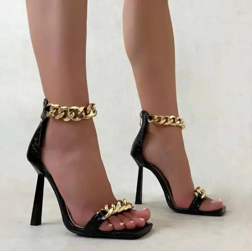 Ankle Strap Zipper Pump Heels