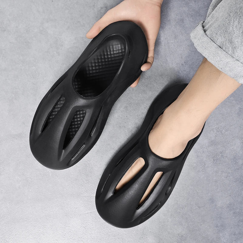 Summer Men's Classic Sandals Anti slip Beach Hole Shoes Slip-on Hollow Sports Sandals Outdoor Lightweight Water Garden Shoes