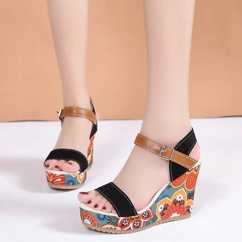 Heeled Sandals Summer Women Elegant Woman Shoes Platform Wedge Designer Womens Luxury Heels Comfortable Women's Fashion Sandal