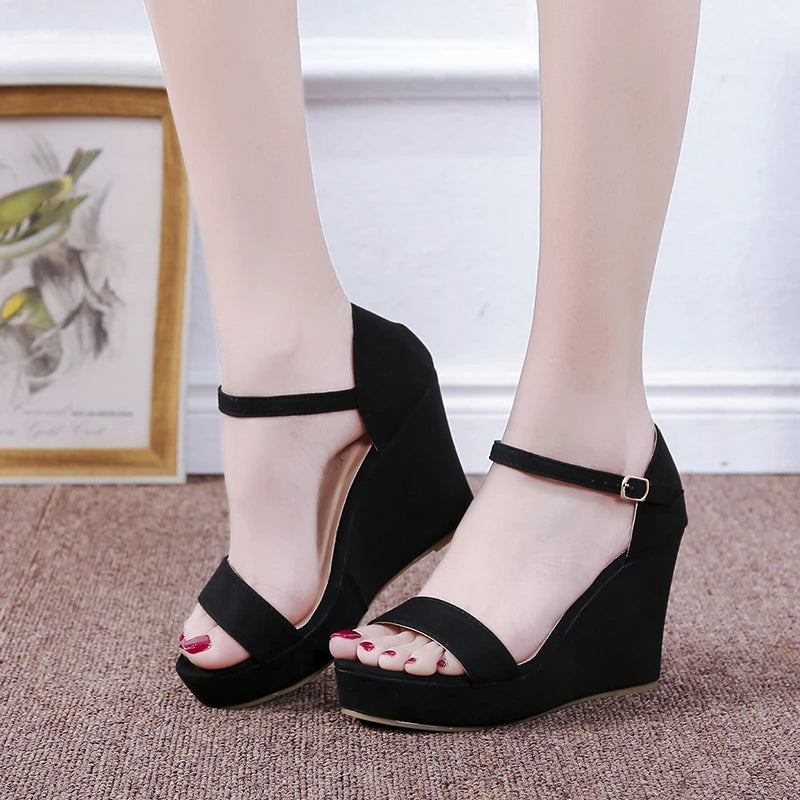 High Wedges Heel Ankle Buckles