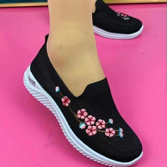 Breathable Floral Comfort Mother Shoes