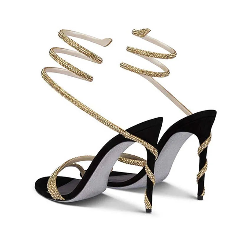 Crystal rhinestone heels