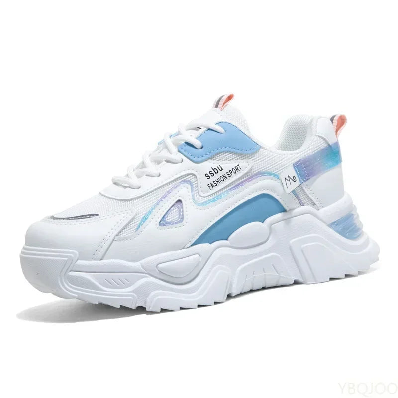 Green Casual Trainers with Chunky Flat Shoes