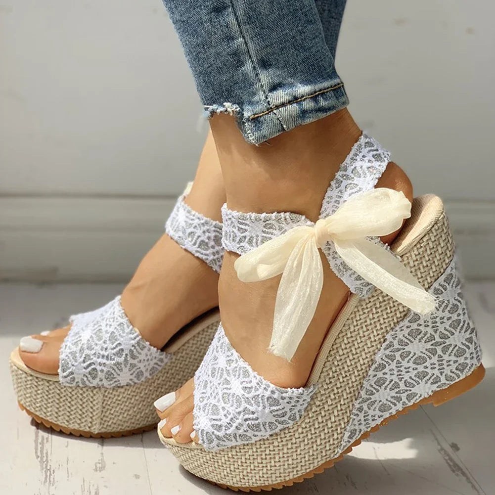 Stylish Summer Lace Wedge Heels for Women