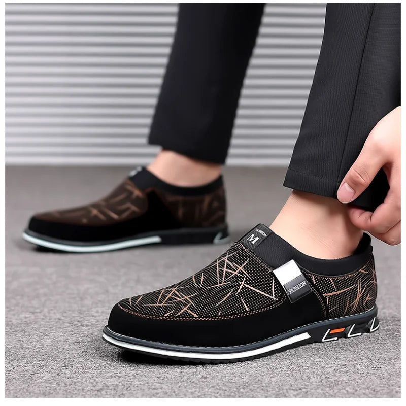 C Casual Men's Leather Slip-On Loafers