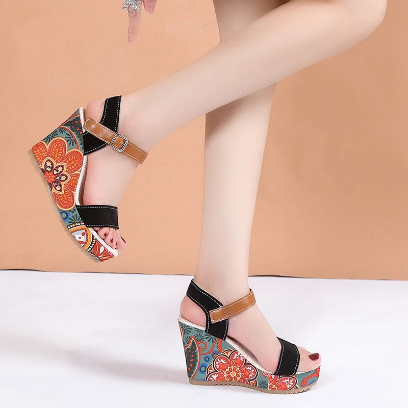Heeled Sandals Summer Women Elegant Woman Shoes Platform Wedge Designer Womens Luxury Heels Comfortable Women's Fashion Sandal