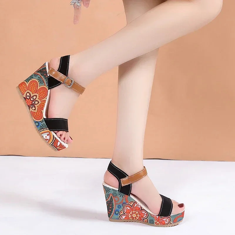 Heeled Sandals Summer Women Elegant Woman Shoes Platform Wedge Designer Womens Luxury Heels Comfortable Women's Fashion Sandal