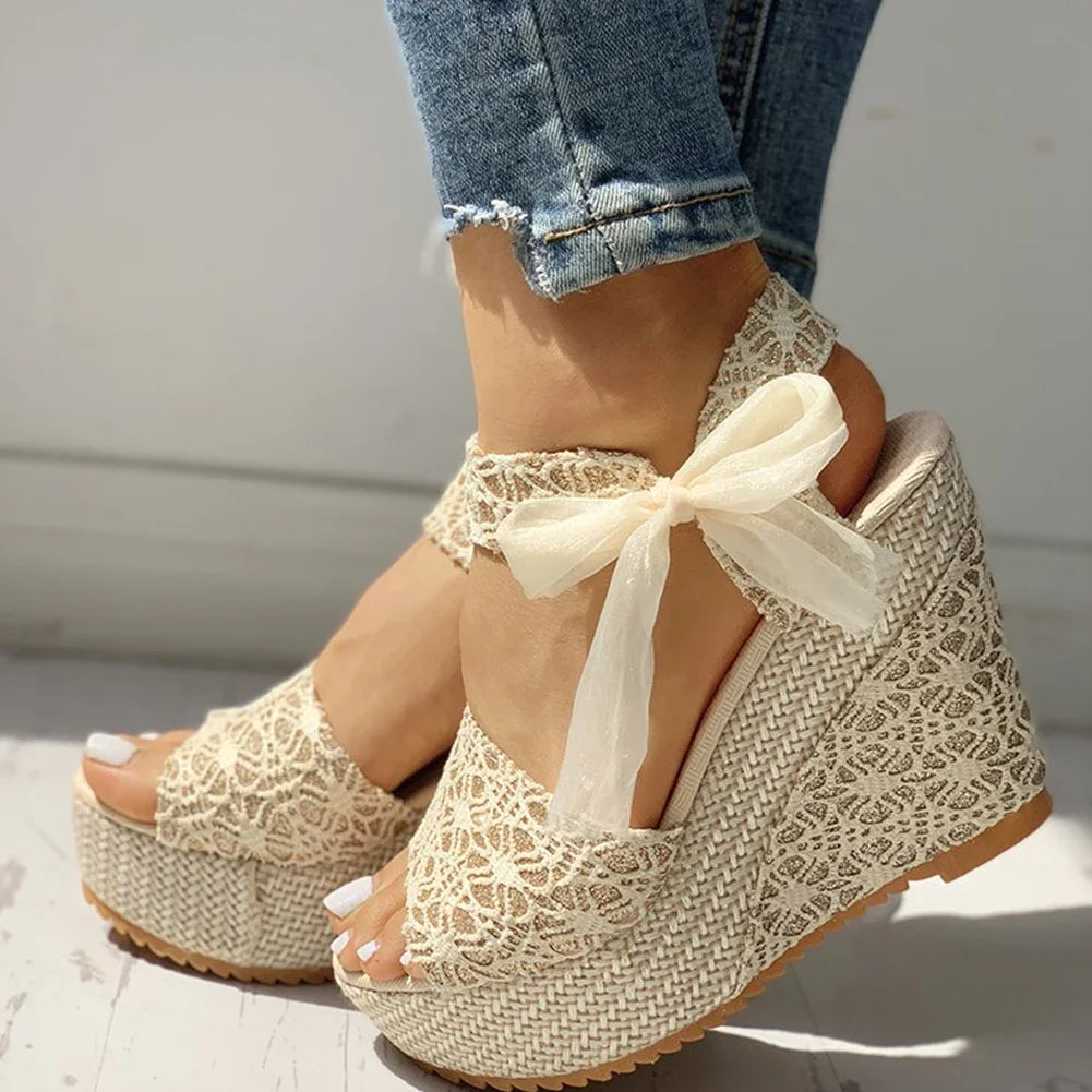 Stylish Summer Lace Wedge Heels for Women