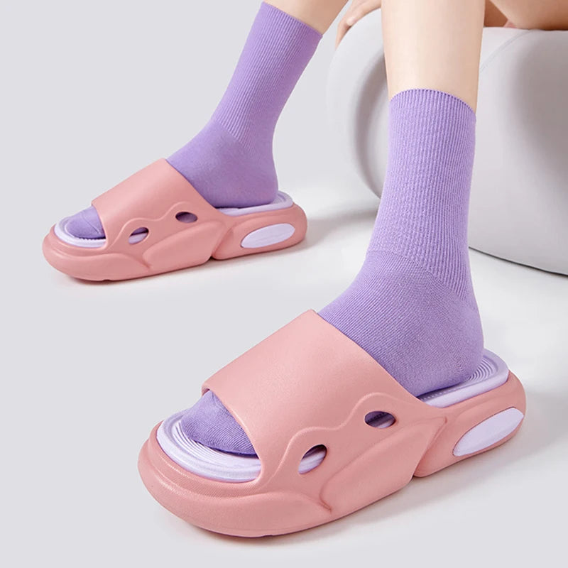 Mix Color Thick Platform Cloud Slippers