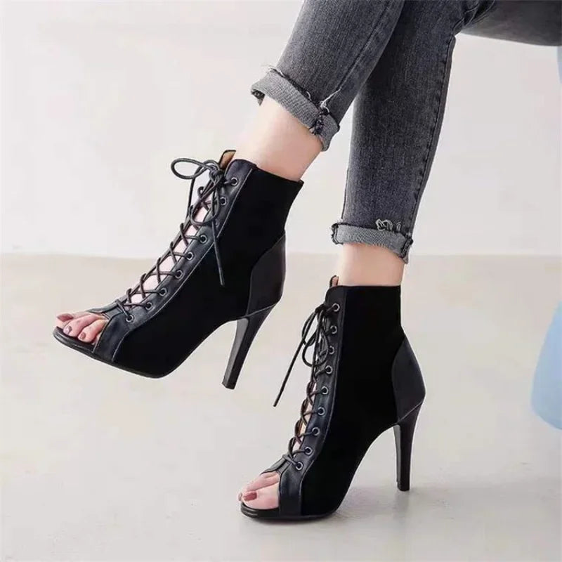 Lace-Up High-Heeled