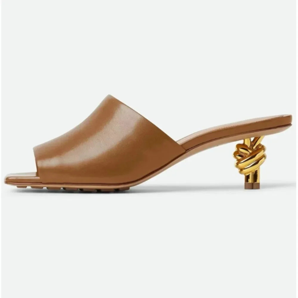 Elegant Stylish Woven/Leather Metal High Heels