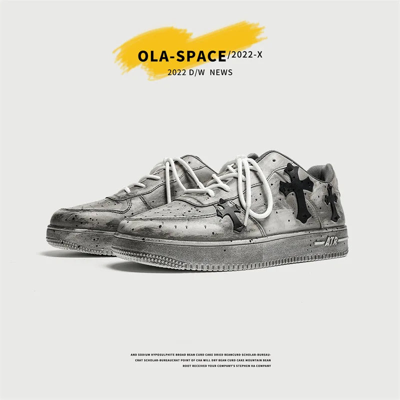 Men's Flat Lace-Up Running and Walking Shoes