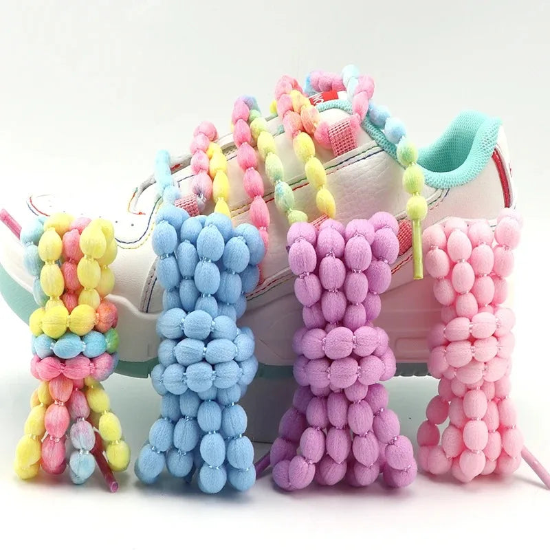 Fashionable colored beaded shoelaces Non fading 120/140/160cm