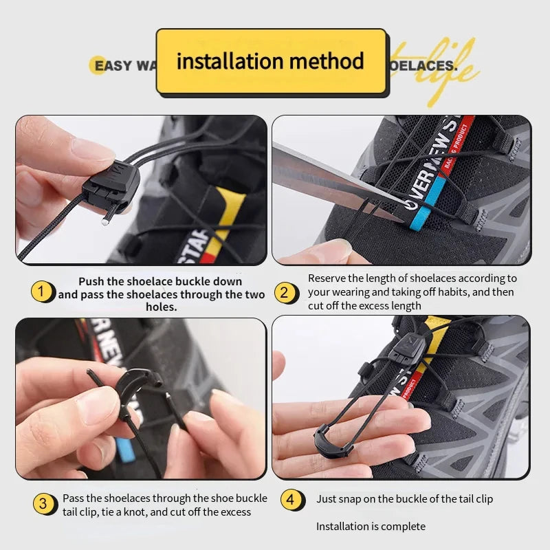 Quick Lace Kit No Tie Round Tennis Shoe Laces