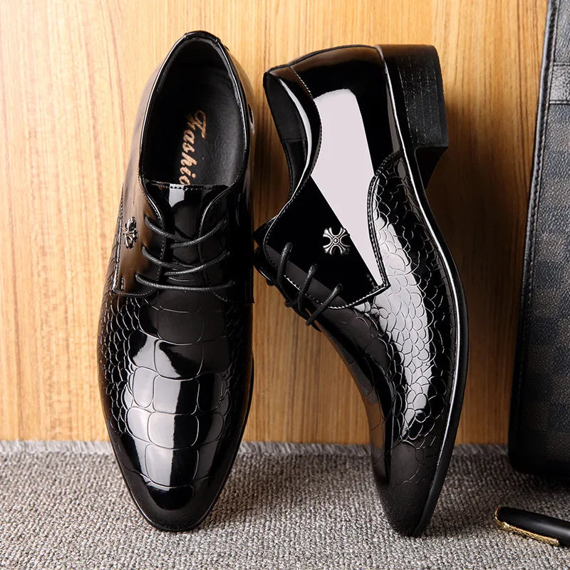 Italian oxford shoes patent leather plus size 38-48
