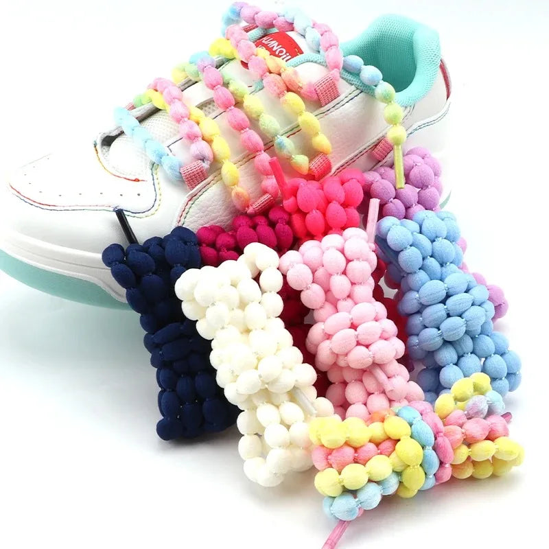 Fashionable colored beaded shoelaces Non fading 120/140/160cm