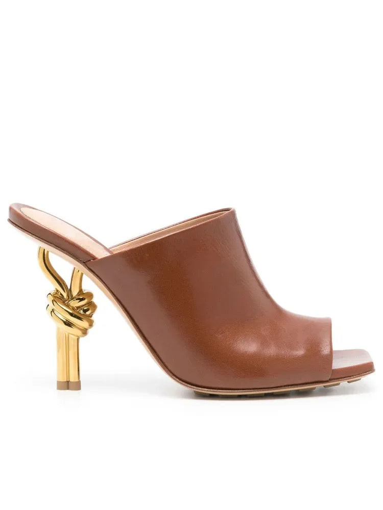 Elegant Stylish Woven/Leather Metal High Heels