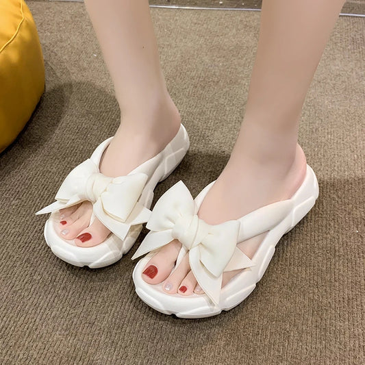 Summer Beach Wedge Slippers with Non-Slip Thick Sole"