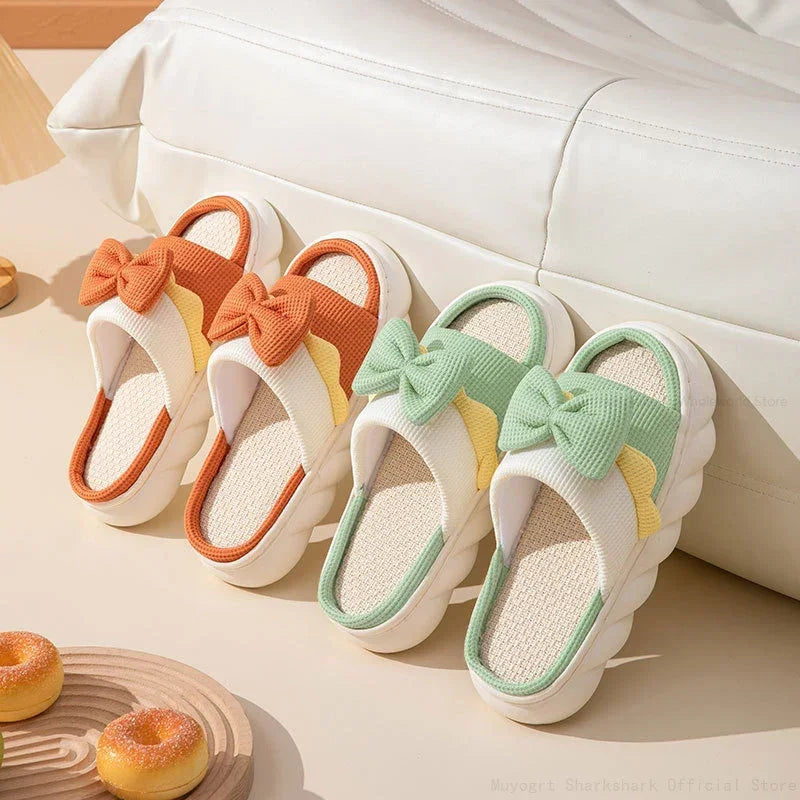 Linen Slippers Women Indoor Slippers
