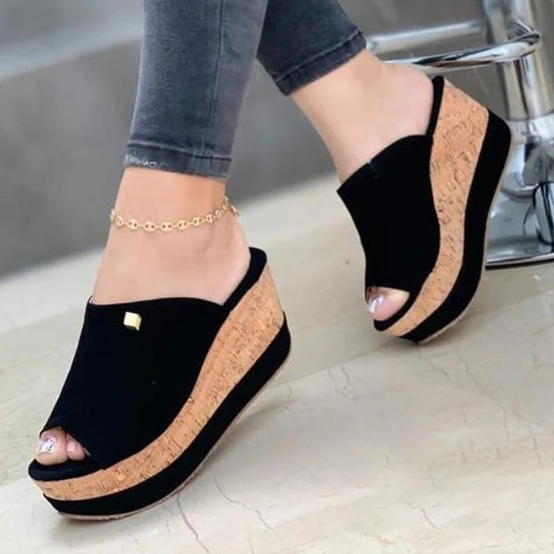Summer Wedges Retro Fish Mouth Sandals