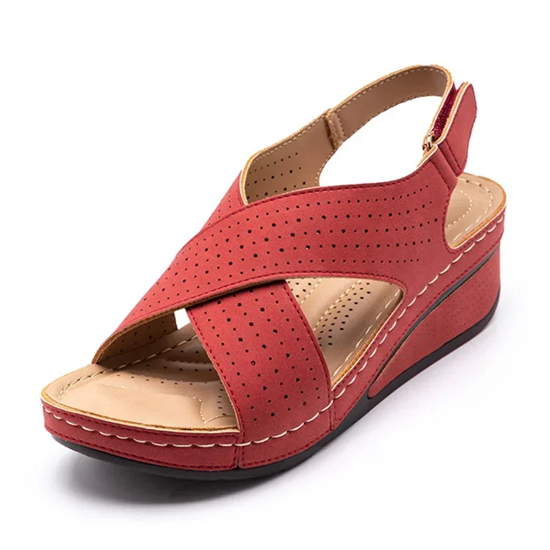 Peep Toe Retro Shoes with Thick Bottom Sandals