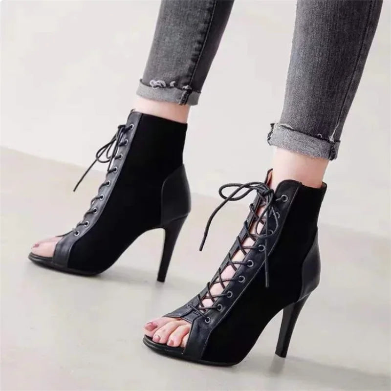 Lace-Up High-Heeled