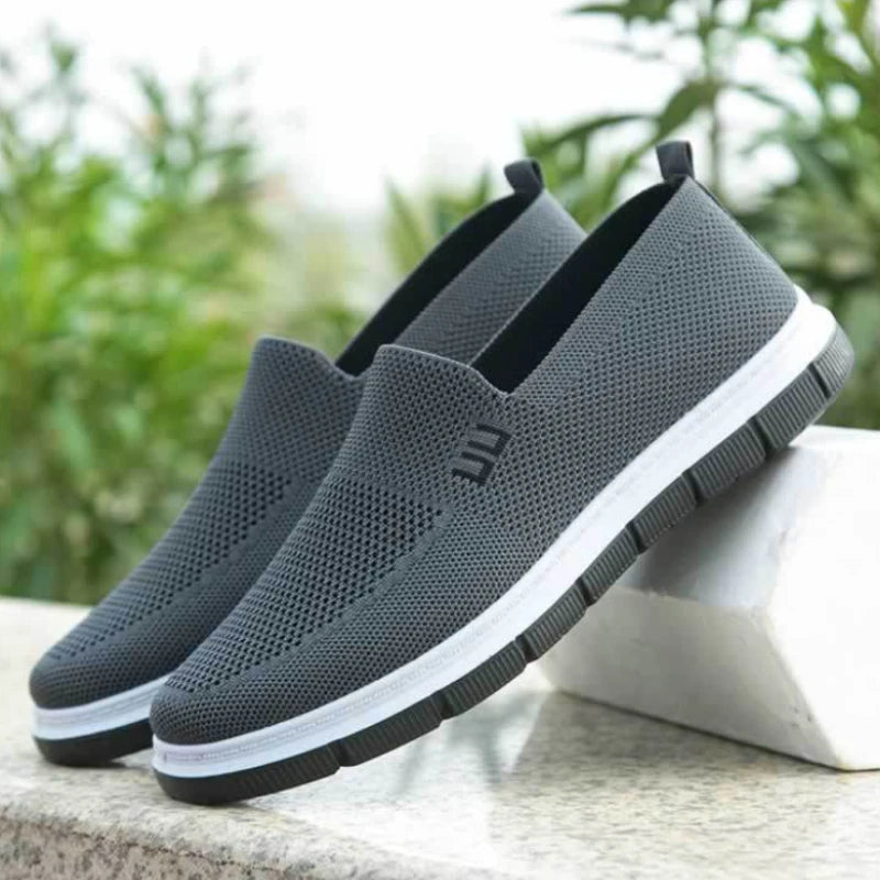 Mesh Men Shoes Solid Color Loafers