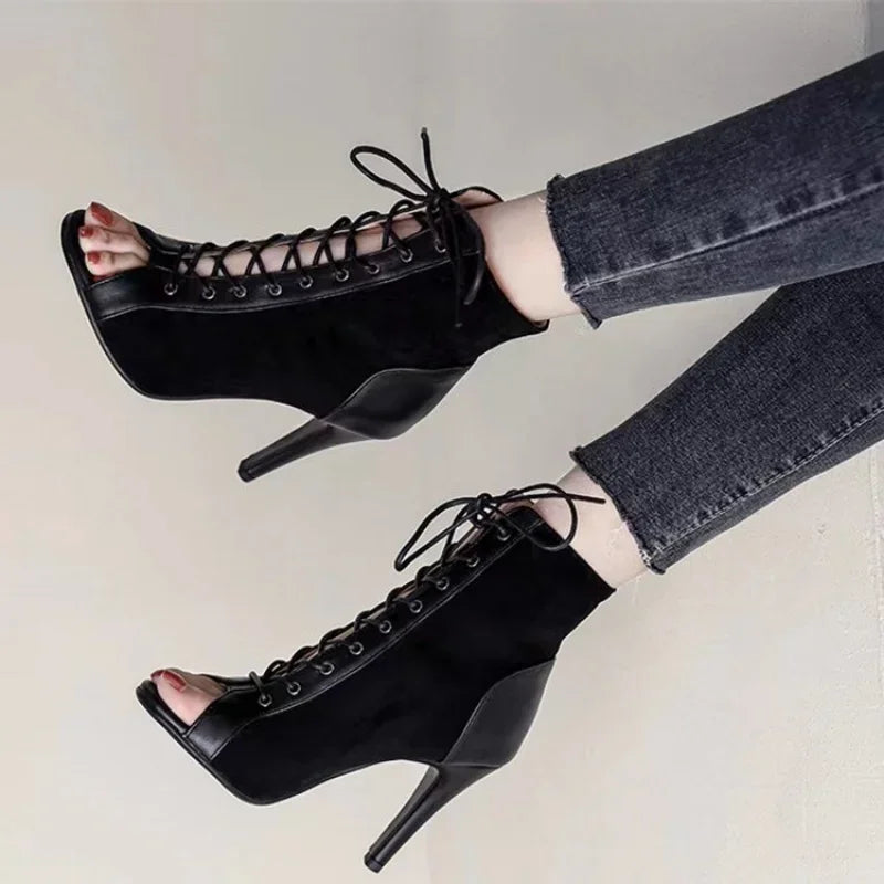 Lace-Up High-Heeled