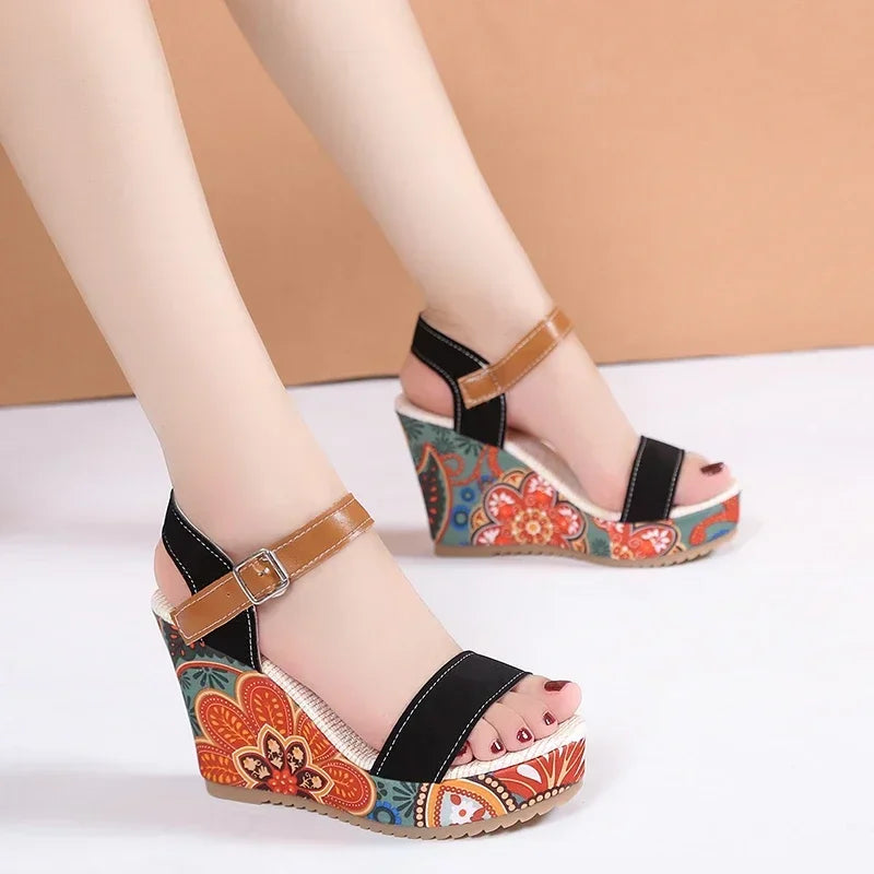 Heeled Sandals Summer Women Elegant Woman Shoes Platform Wedge Designer Womens Luxury Heels Comfortable Women's Fashion Sandal