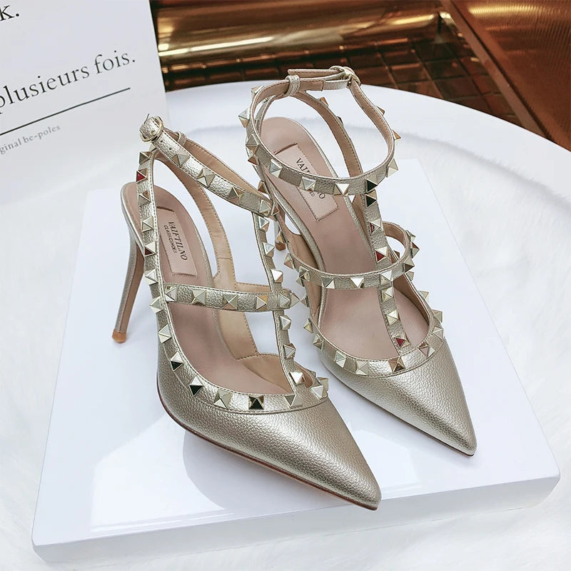 Women's Gladiator Summer Rivet High Heels