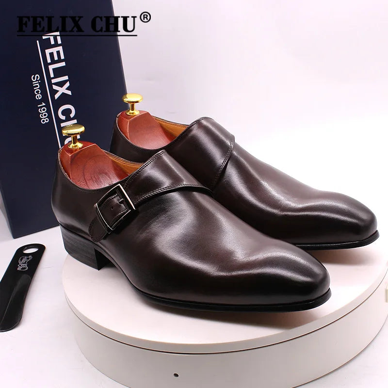 Dark Brown Black Office Business Formal Shoes for Men