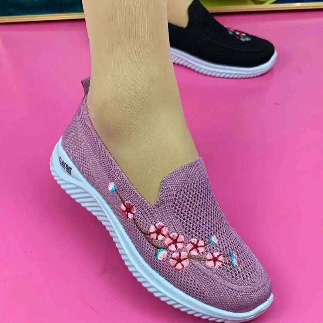 Breathable Floral Comfort Mother Shoes